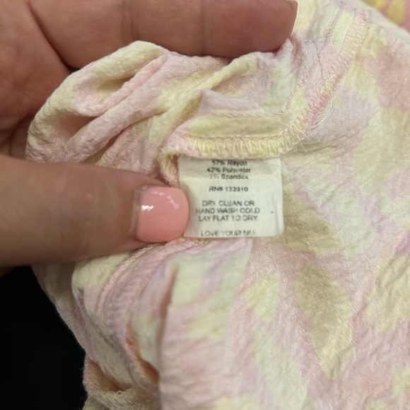 SHOW ME YOUR MUMU Caroline Mini tiered Dress Medium Lemonade Cheetah yellow pink - Picture 6 of 8